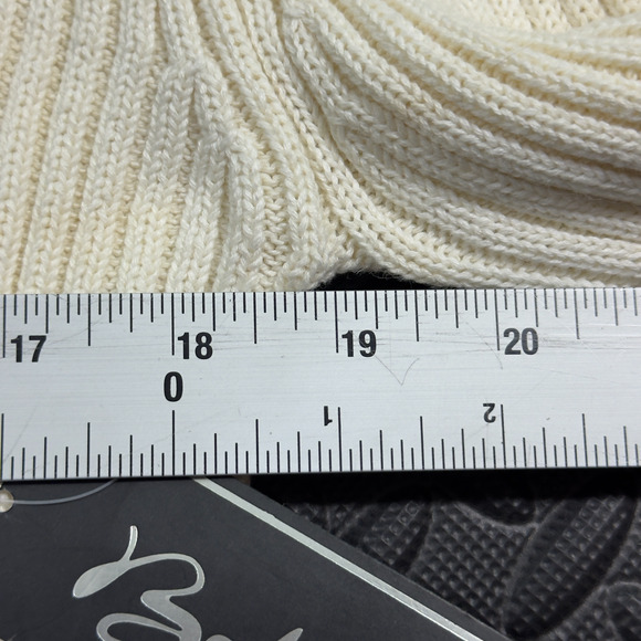 Belldini Sweater Women's XL Ivory Knitted Long Sleeve Collared Full Zip Cardigan - Picture 6 of 7